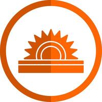 circulaire zag glyph oranje cirkel icoon vector