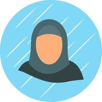 hijab vlak blauw cirkel icoon vector
