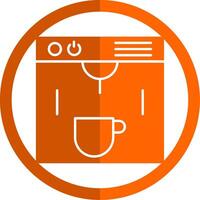 koffie maker glyph oranje cirkel icoon vector