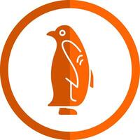 pinguïn glyph oranje cirkel icoon vector