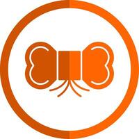 boog stropdas glyph oranje cirkel icoon vector