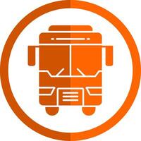 bus glyph oranje cirkel icoon vector