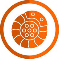 rem schijf glyph oranje cirkel icoon vector