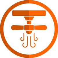 plafond ventilator glyph oranje cirkel icoon vector