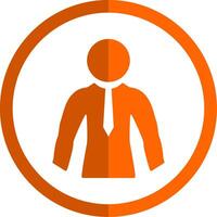 zakenman glyph oranje cirkel icoon vector