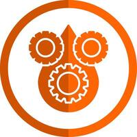 smeermiddel glyph oranje cirkel icoon vector