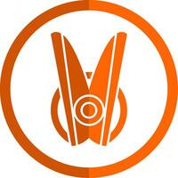 wasknijper glyph oranje cirkel icoon vector