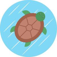 schildpad vlak blauw cirkel icoon vector