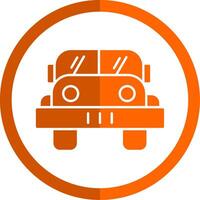 leger jeep glyph oranje cirkel icoon vector