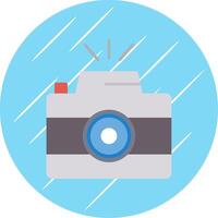 foto camera vlak blauw cirkel icoon vector