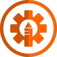 Bewerk gereedschap glyph oranje cirkel icoon vector