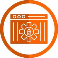 Bewerk gereedschap glyph oranje cirkel icoon vector