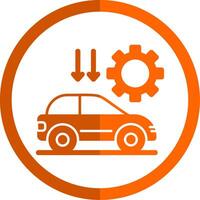 auto instelling glyph oranje cirkel icoon vector