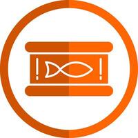 tonijn glyph oranje cirkel icoon vector