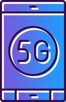 5g helling gevulde icoon vector