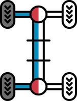 chassis gevulde voor de helft besnoeiing icoon vector