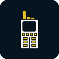 walkie talkie glyph twee kleuren icoon vector