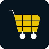 boodschappen doen kar glyph twee kleur icoon vector