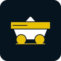 trolley glyph twee kleur icoon vector