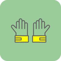 keeper handschoenen gevulde geel icoon vector