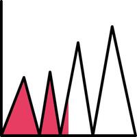 diagram gevulde voor de helft besnoeiing icoon vector