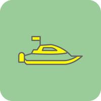 snelheid boot gevulde geel icoon vector