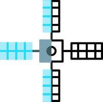 groot satelliet gevulde voor de helft besnoeiing icoon vector