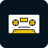 cassette glyph twee kleur icoon vector