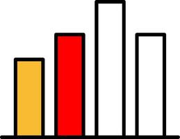 tabel gevulde voor de helft besnoeiing icoon vector