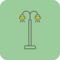 straat lamp gevulde geel icoon vector