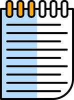 Notitie gevulde voor de helft besnoeiing icoon vector