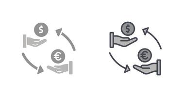 dollar naar euro pictogram vector