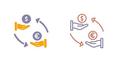 dollar naar euro pictogram vector