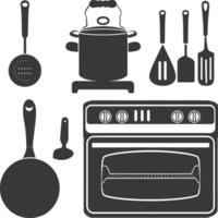 ai gegenereerd silhouet oven Koken gereedschap zwart kleur enkel en alleen vector