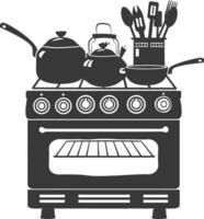 ai gegenereerd silhouet oven Koken gereedschap zwart kleur enkel en alleen vector