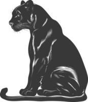 ai gegenereerd silhouet panter dier zwart kleur enkel en alleen vol lichaam vector