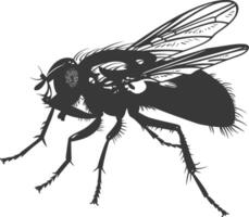 ai gegenereerd silhouet vlieg insect dier zwart kleur enkel en alleen vol vector