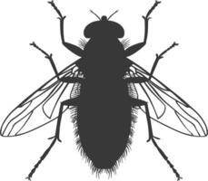 ai gegenereerd silhouet vlieg insect dier zwart kleur enkel en alleen vol vector