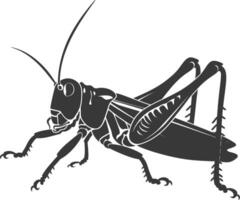 ai gegenereerd silhouet sprinkhaan insect dier zwart kleur enkel en alleen vector