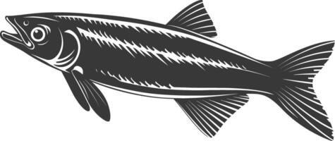 silhouet sardine vis dier zwart kleur enkel en alleen vol lichaam vector