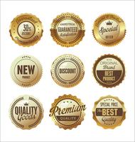 Luxe premium gouden insignes en labels vector