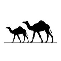 kameel silhouet pictogrammen voor sjabloon achtergrond en andere vector