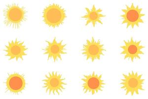 decoratief zon illustratie icoon reeks vector