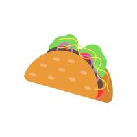 Mexicaans voedsel taco icoon ontwerp vector