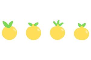 gemakkelijk citroen fruit icoon reeks vector