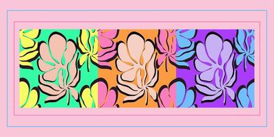 een kleurrijk patroon met bloemen in verschillend kleuren vector