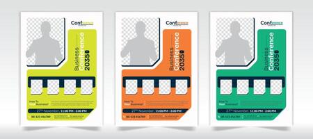 evenement conferentie folder ontwerp en modern a4 lay-out vector