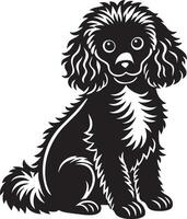 hond silhouet. zwart en wit. illustratie in wit achtergrond vector