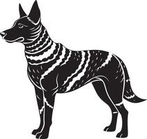 hond silhouet. zwart en wit. illustratie in wit achtergrond vector