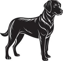 hond silhouet . zwart en wit. geïsoleerd wit achtergrond vector